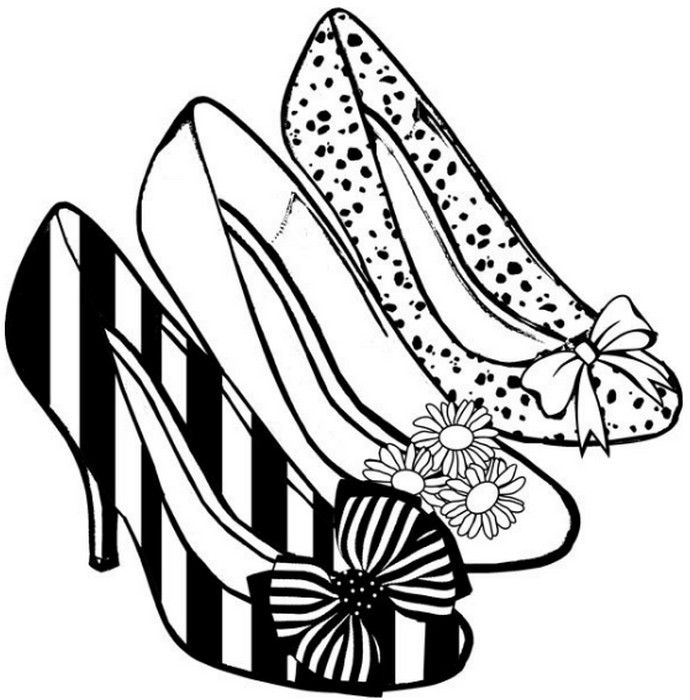 690x700 Adult Coloring Page Shoes High Heels 11