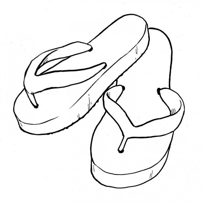 700x702 Sandals Summer Sandal Coloring Page, Sandals.