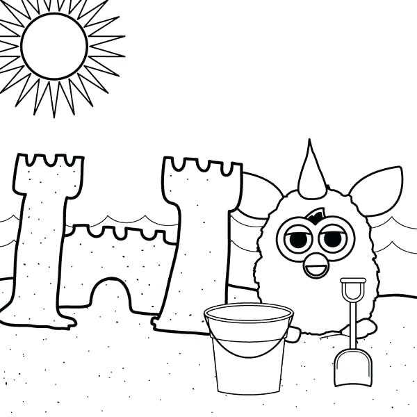 600x600 Sand Coloring Sand Castle On The Beach Coloring Page Sandbox