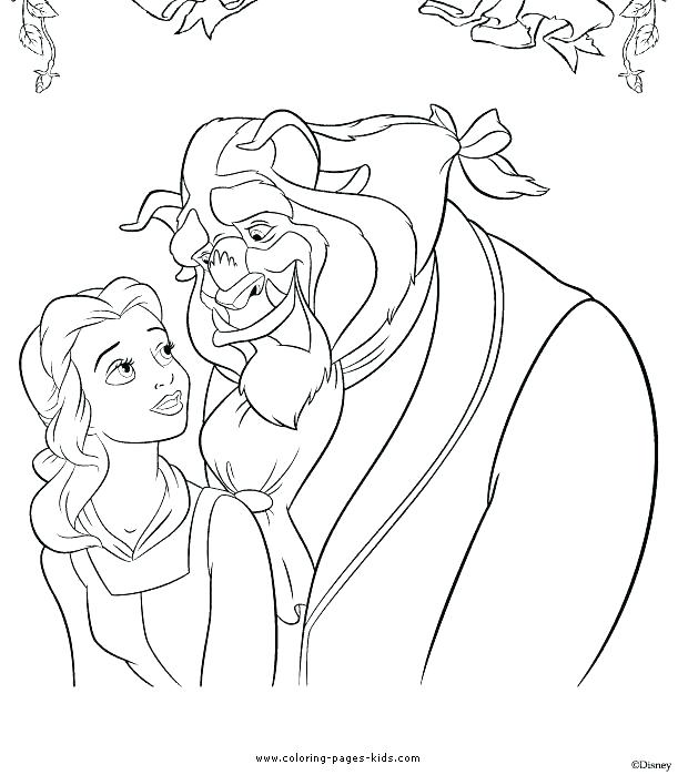 611x699 Beauty The Beast Coloring Page Coloring Pages Belle Beauty