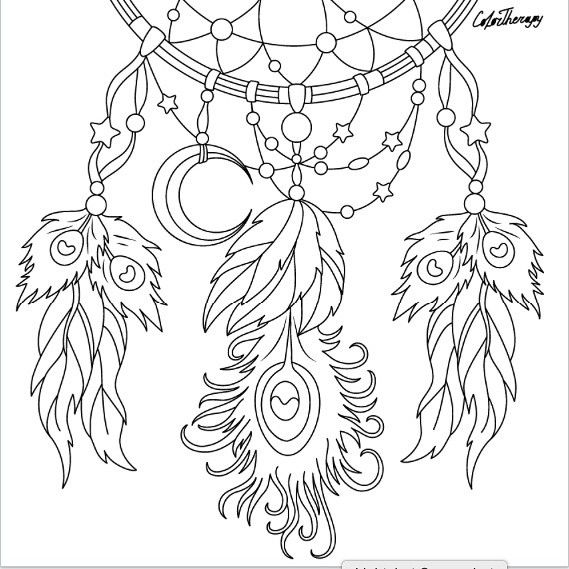 569x569 Dreamcatcher To Color With Color Therapy Httpwww.apple.co
