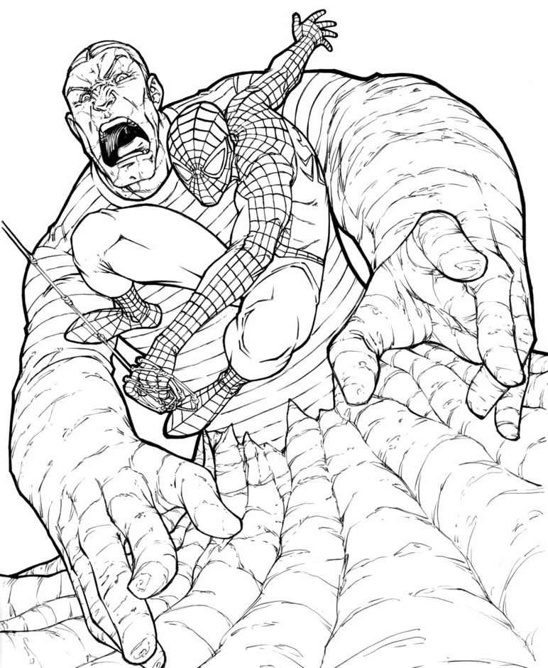 772x940 Spiderman And Big Sandman Coloring For Kids Wood Burning