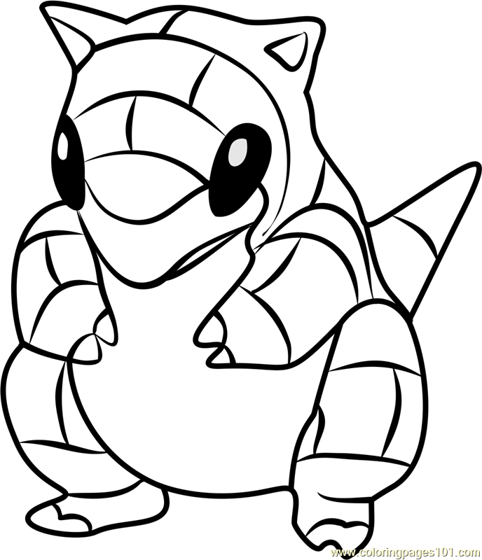 688x800 Sandshrew Pokemon Go Coloring Page