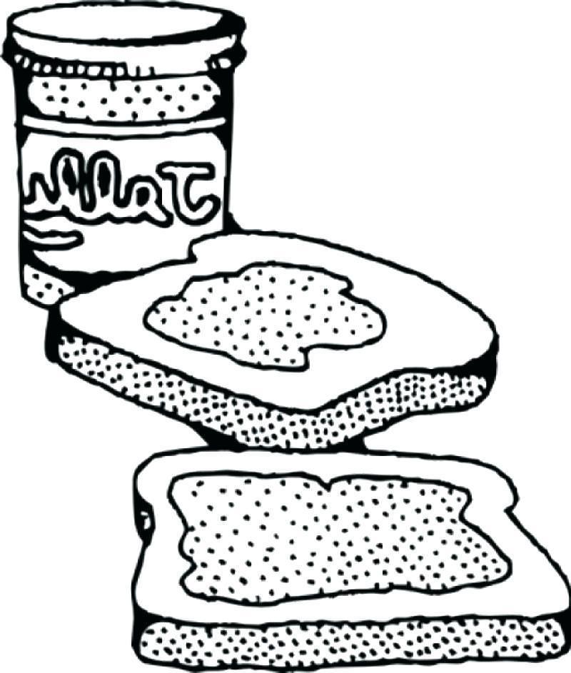 800x943 Peanut Butter Sandwich Coloring Page