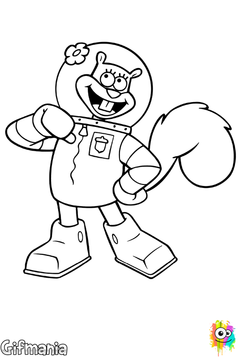 Sandy Cheeks Coloring Pages