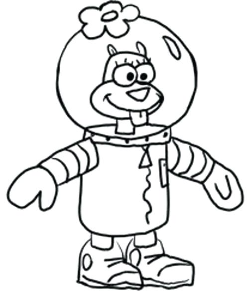 500x584 Sandy Cheeks Coloring Pages Sandy Cheeks Coloring Pages Colouring