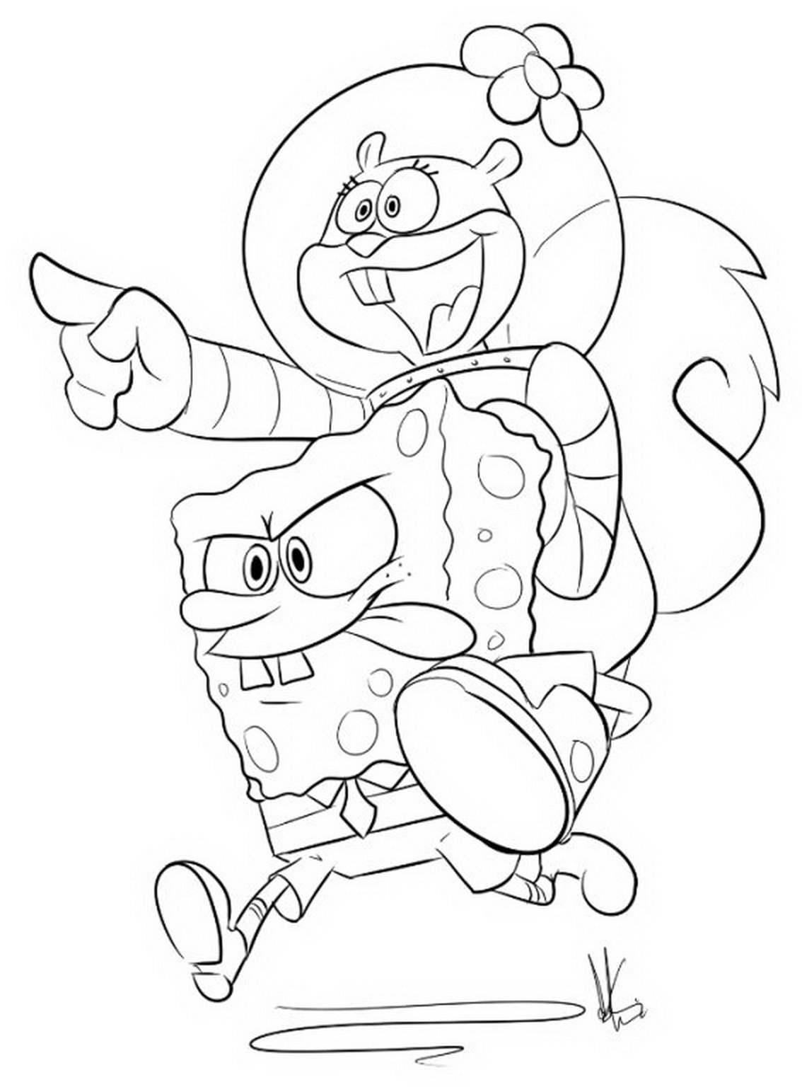 1134x1536 Spongebob Carries Sandy Coloring Page Boys Pages