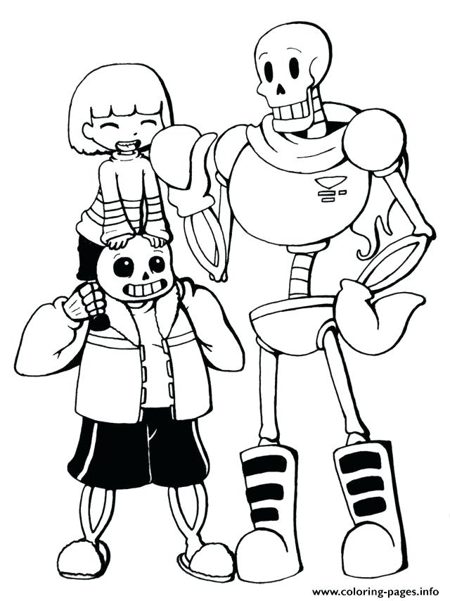 640x854 Undertale Coloring Book Coloring Book Awesome Trio Frisk Sans