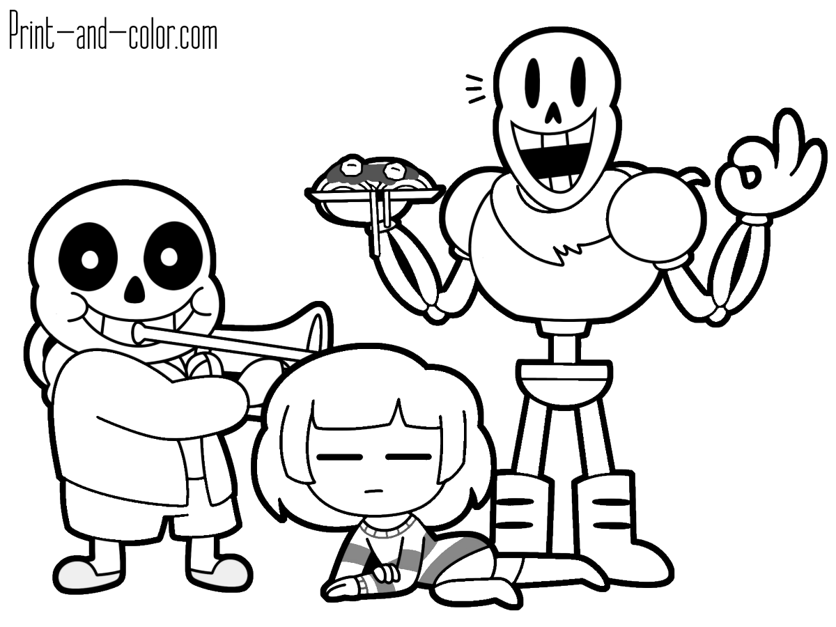 1200x900 Unusual Sans Coloring Page Undertale Pages Print And Color Com