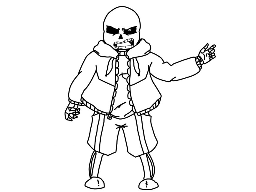 869x652 Coloring Pages Inktale Sans Ultra Undertale And Papyrus Colouring