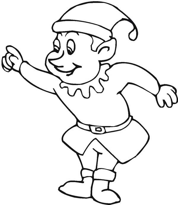 600x690 Santa's Christmas Elf Coloring Page Color Luna