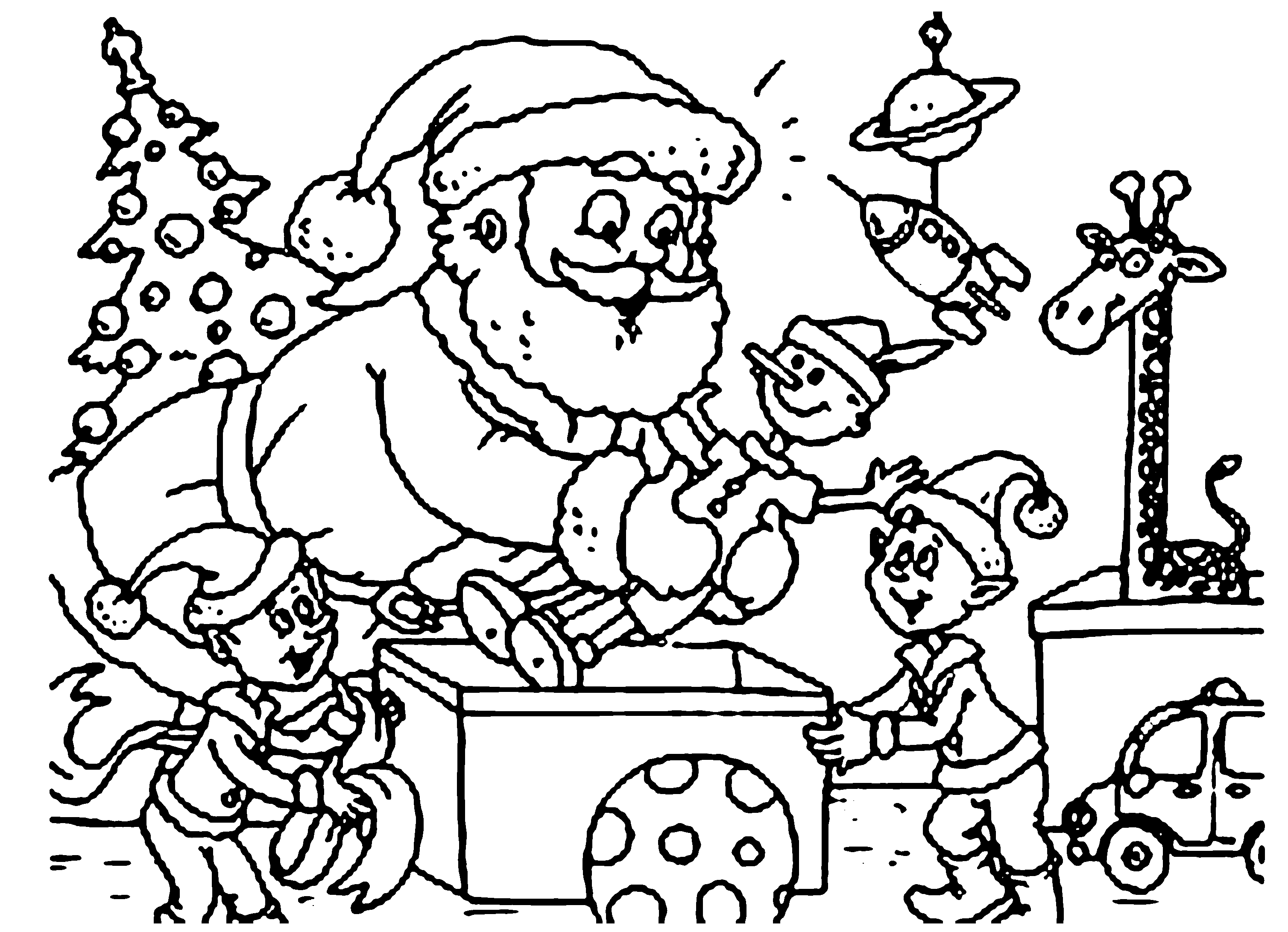 3016x2182 Christmas Coloring Pages Santa