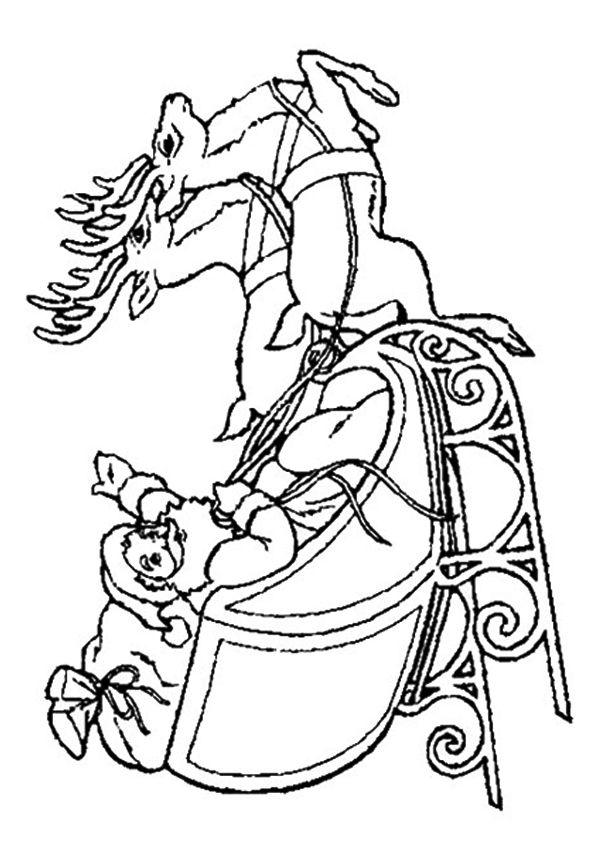 600x850 Free Online Santa On Sleigh Colouring Page Kid Activities, Santa