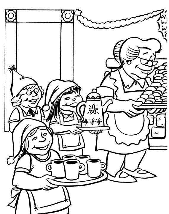570x720 Mrs. Santa Claus Christmas Coloring Pages