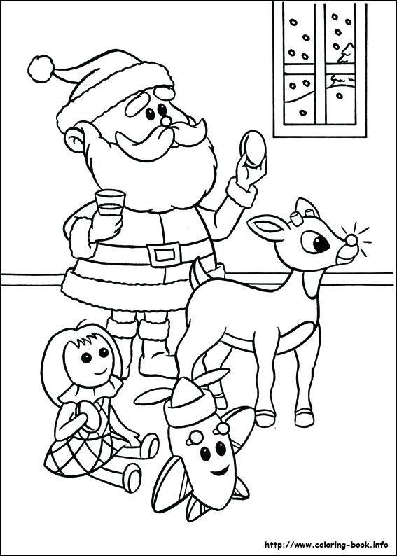 567x794 Santas Reindeer Coloring Pages The Red Nosed