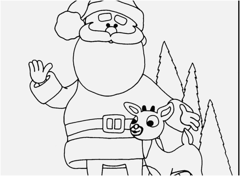 Santa And Reindeer Coloring Pages Printable
