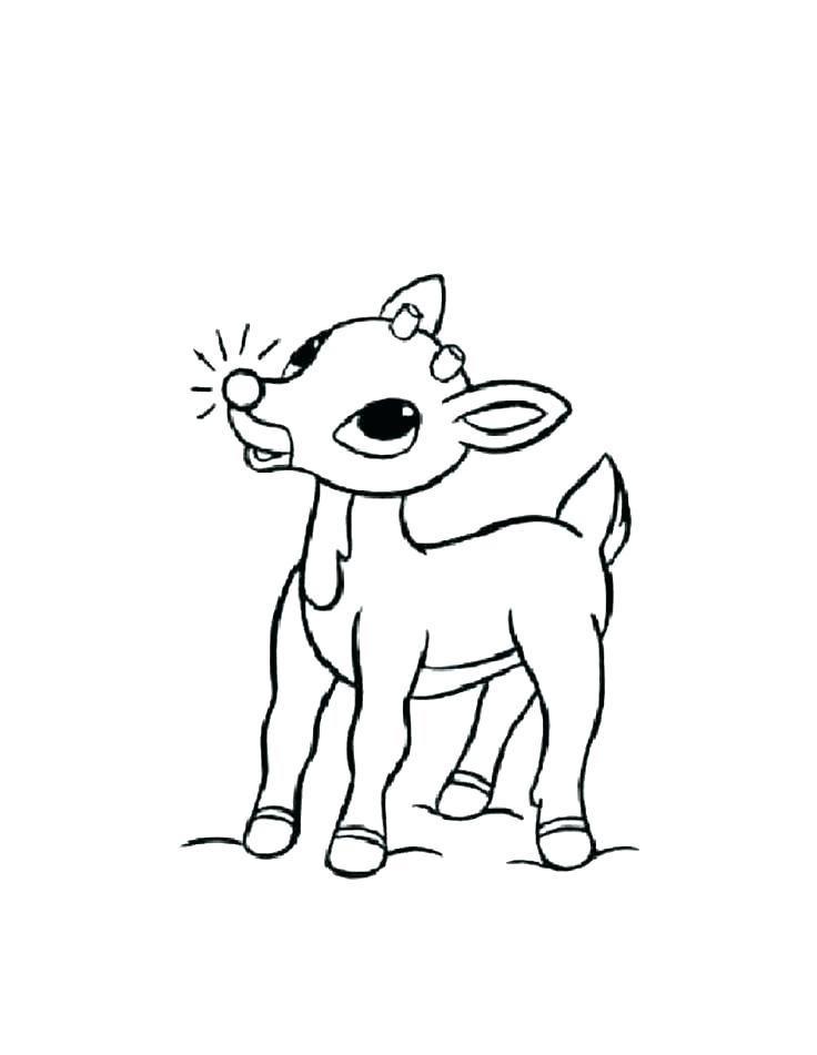736x951 Reindeer Printable Coloring Pages Drawn Reindeer Printable Pencil