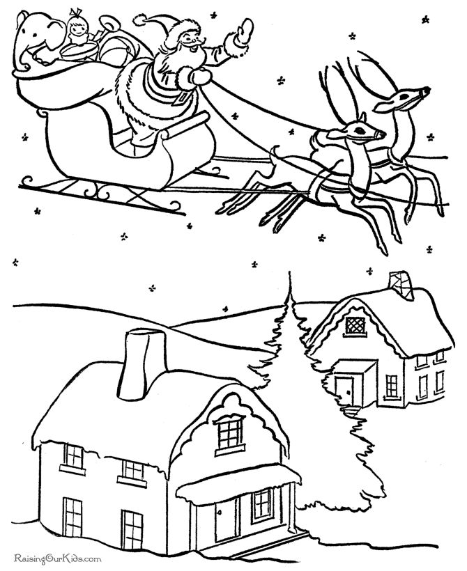 670x820 Santa And Reindeer Coloring Pages Printable