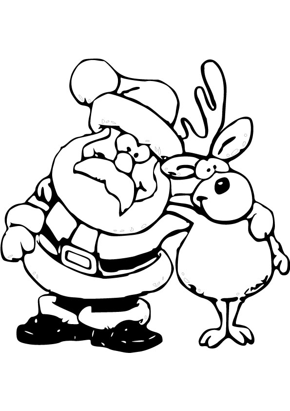 595x842 Coloring Pages Of Rudolph And Santa Rudolph Santa Colouring Pages