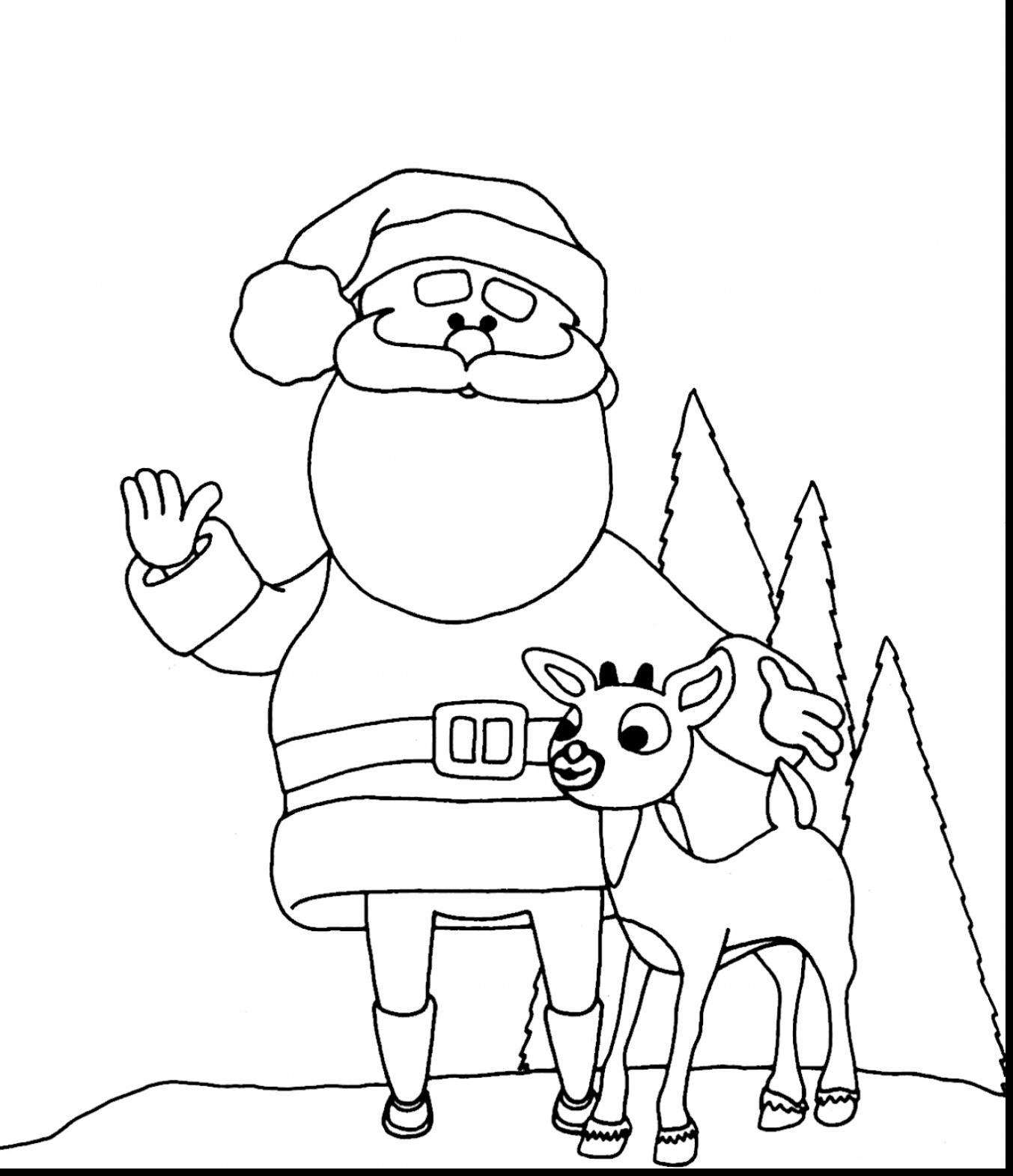 1353x1570 Rudolph And Santa Claus Coloring Pages For Kids Best Of Unique