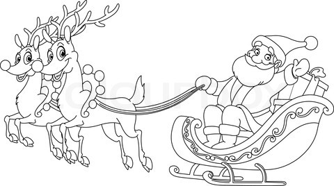 480x268 Santa Claus Sleigh Coloring Pages