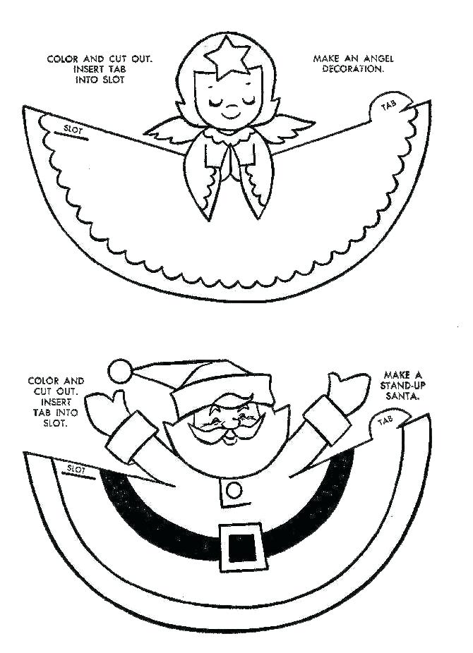 670x926 Santa Color Pages Paper Craft Of An Angel Print Colour Cut