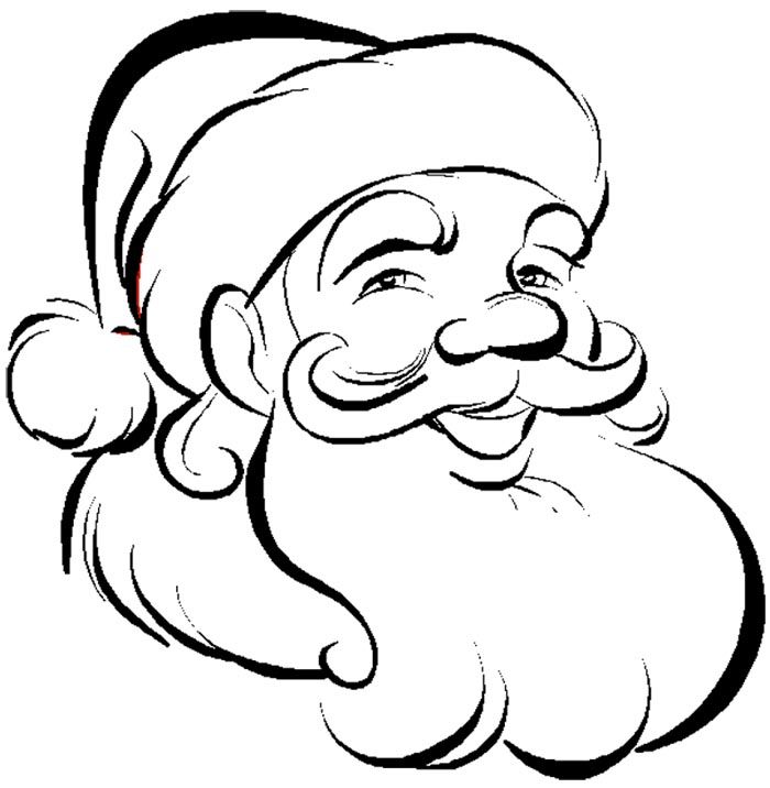 700x716 Santa Claus Face Coloring Pages