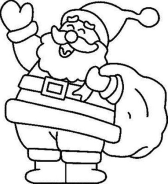 580x638 Christmas Santa Coloring Pages Free