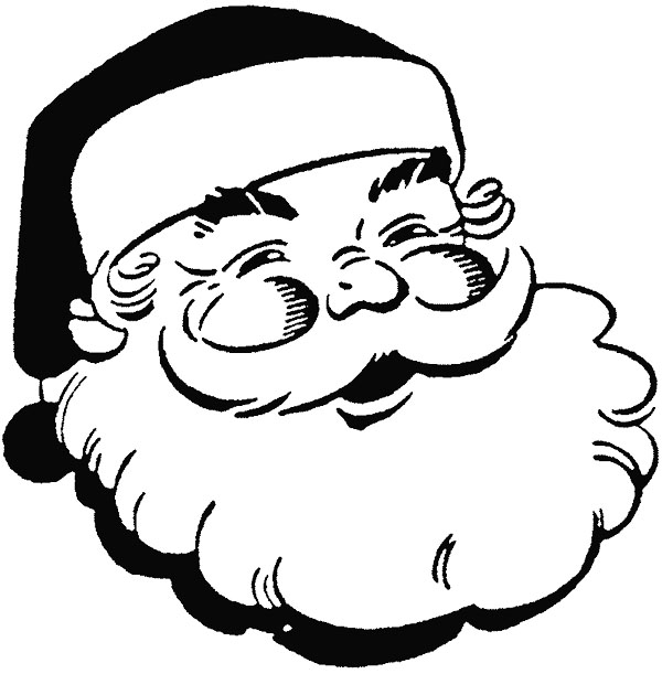 600x611 Santa Face Coloring Pages