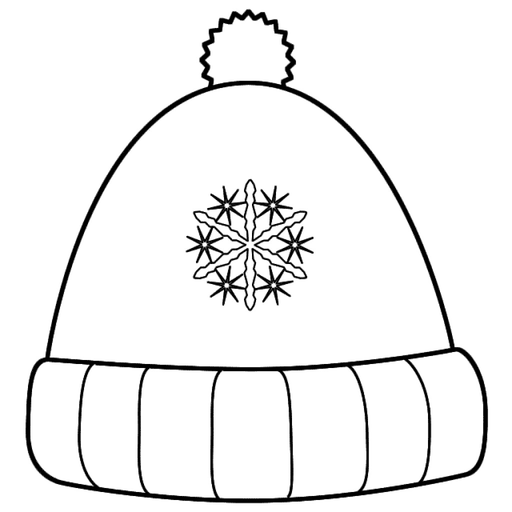 1024x1024 Santa Hat Coloring Page