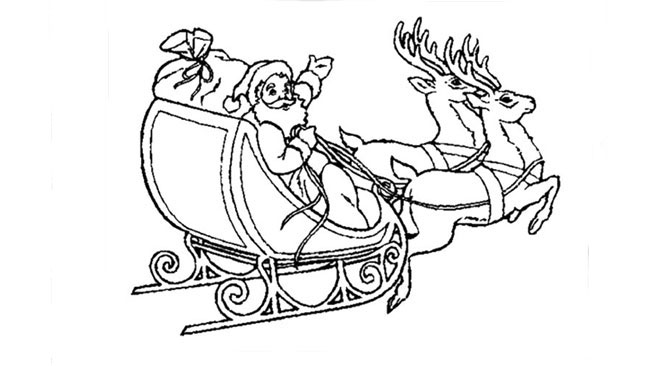 650x366 Santa In His Sleigh Drawing