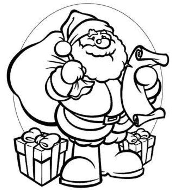 580x638 Santa Coloring Pages 2018 Within Of Designs 19