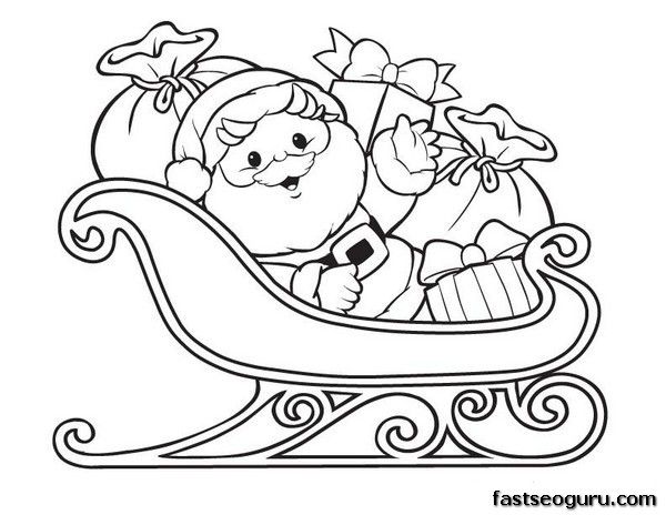 600x464 Santa Claus Sleigh Coloring Pages Santa Claus With Sleigh