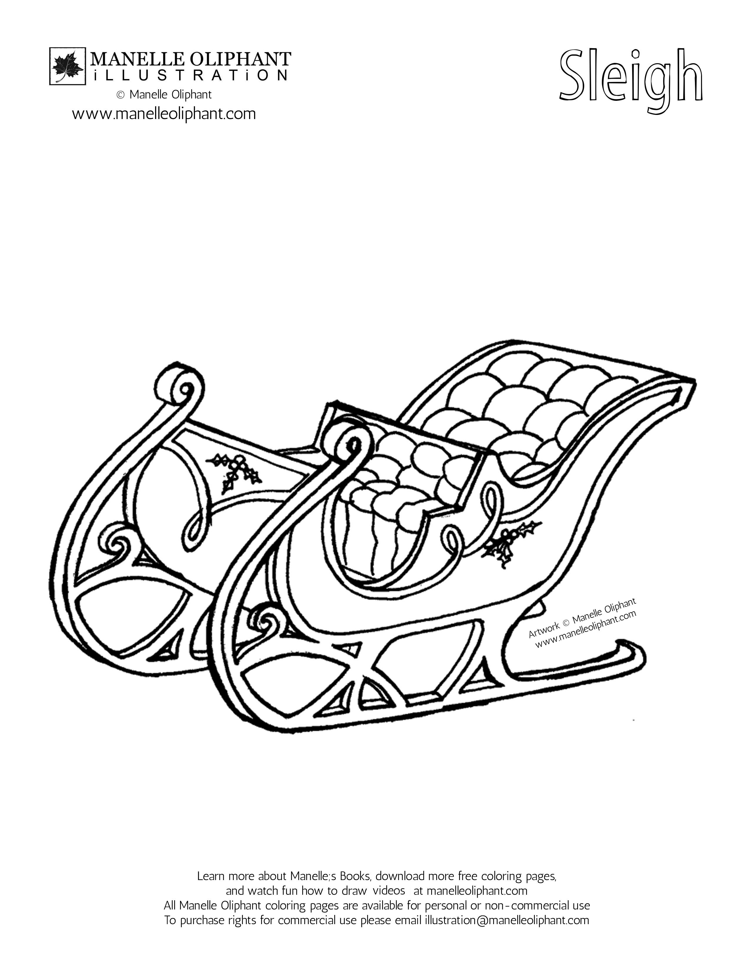 2550x3300 30 Sleigh Coloring Page, Santa Sleigh Coloring Page Bltidm