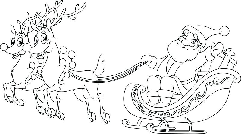 800x446 Santa Sleigh Coloring Page The Elves Cleaning The Sleigh Coloring
