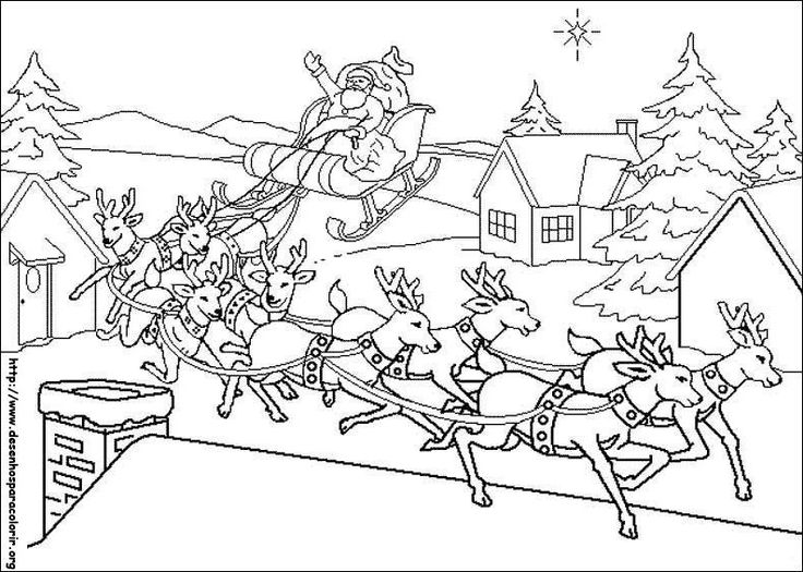 Santas Reindeer Coloring Pages