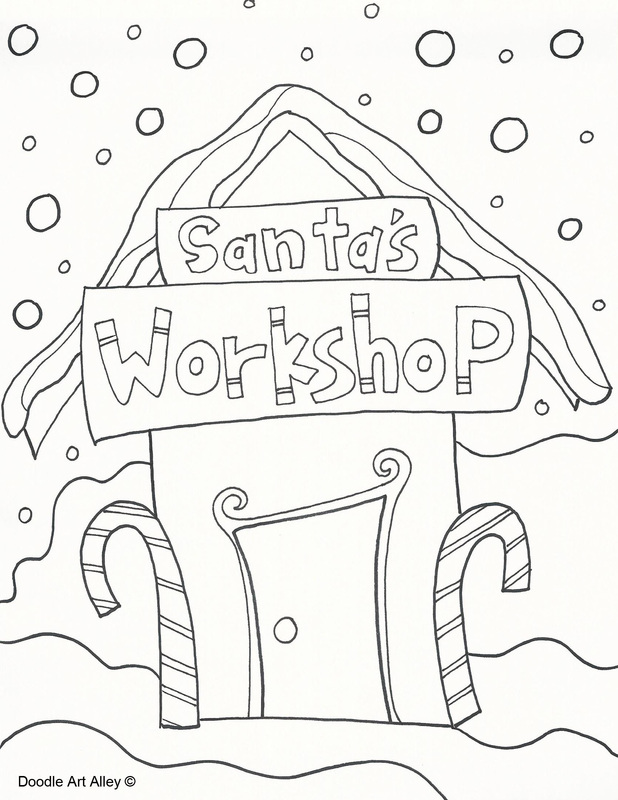 618x800 Santa's Workshop Drawing