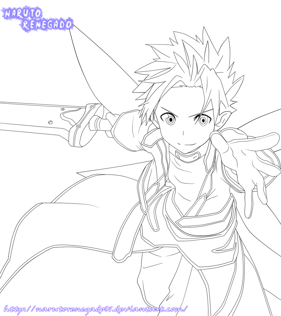 900x1012 Sword Art Online Coloring Pages