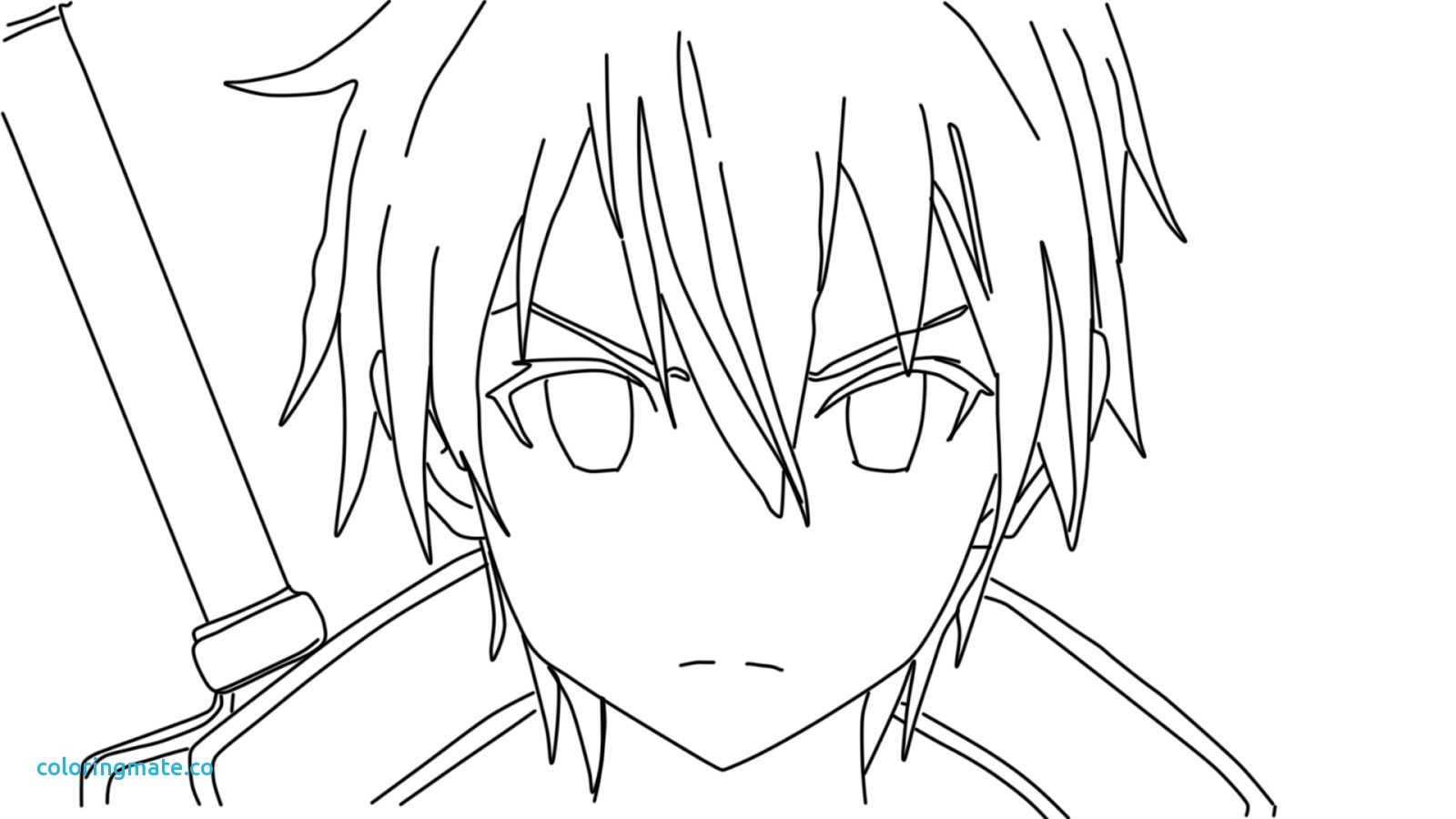 1600x900 Sword Art Online Kirito Lineart By Animemineus Coloring Also Pages