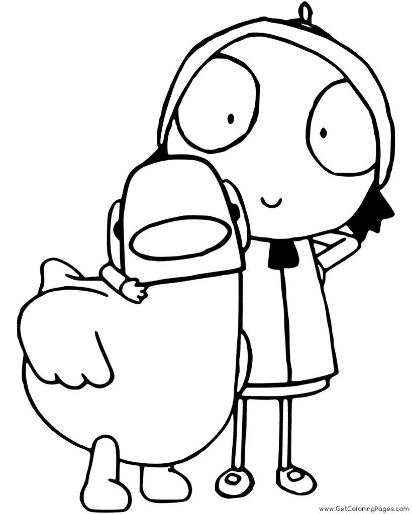 820x1024 Sarah And Duck Hugs Coloring Pages