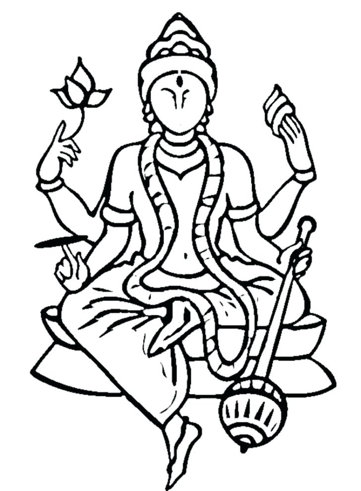728x990 Saraswati Coloring Pages Coloring Goddess Learn To Draw Goddess
