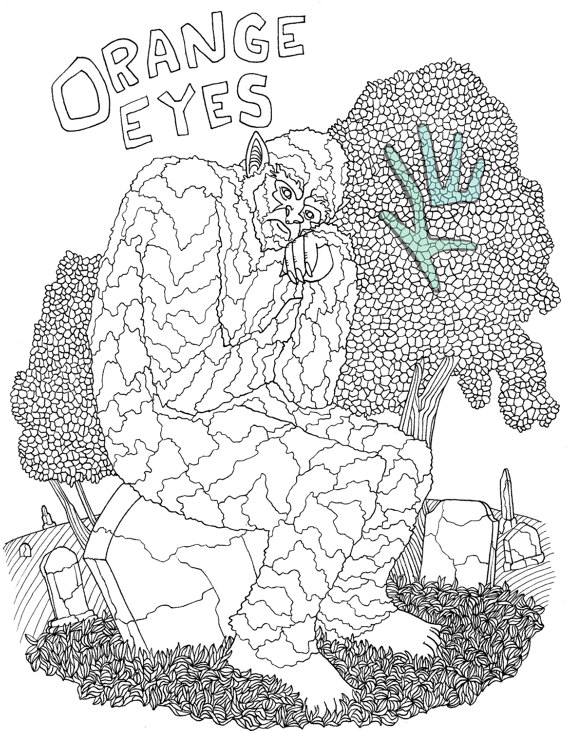 570x731 Cryptozoology Coloring Page Bigfoot Drawing Adult Coloring