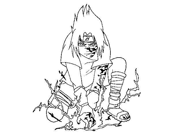 600x470 Printable Naruto Coloring Pages Sasuke