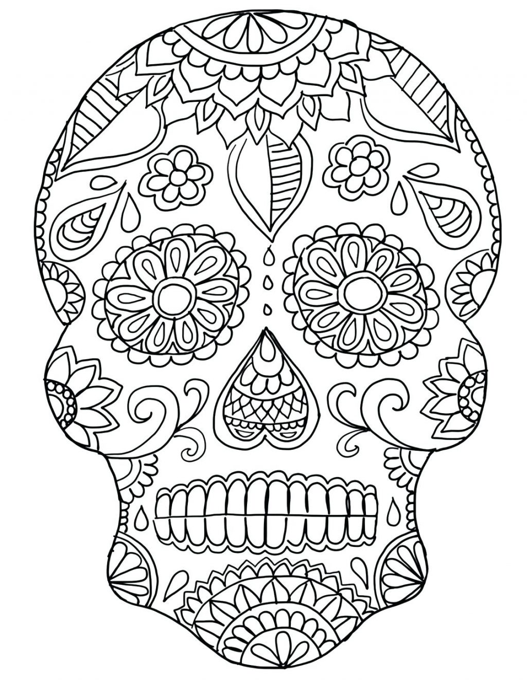 1024x1325 Complete Day Of The Dead Coloring Pages For Adults Sugar Skull