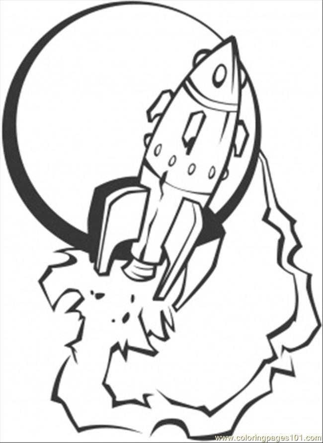 650x892 Space Ship Is Taking Off The Earth Coloring Page