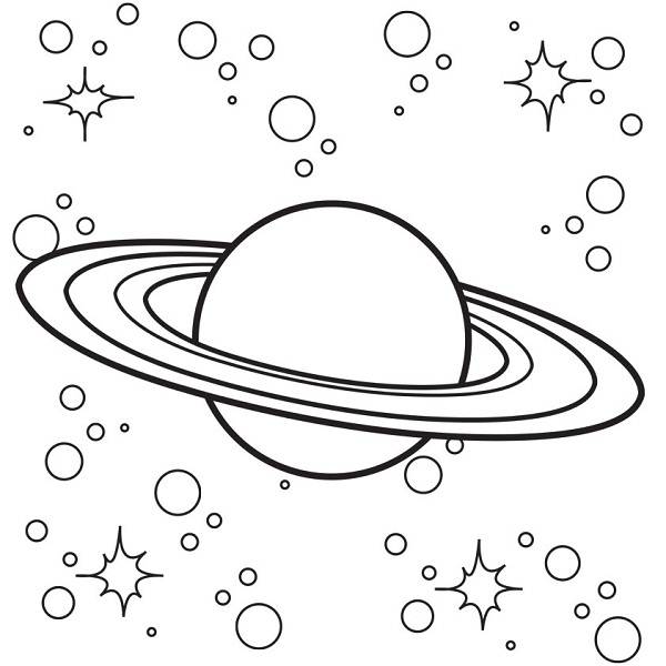 600x600 Saturn In Space Coloring Pages