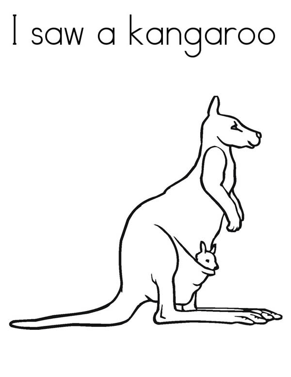 600x776 I Saw A Kangaroo Coloring Page