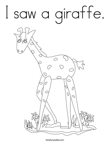 468x605 I Saw A Giraffe Coloring Page