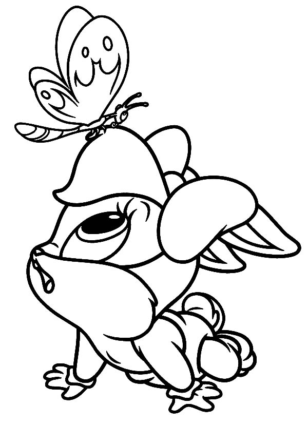600x828 Baby Lola Bunny Saw A Butterfly Coloring Pages