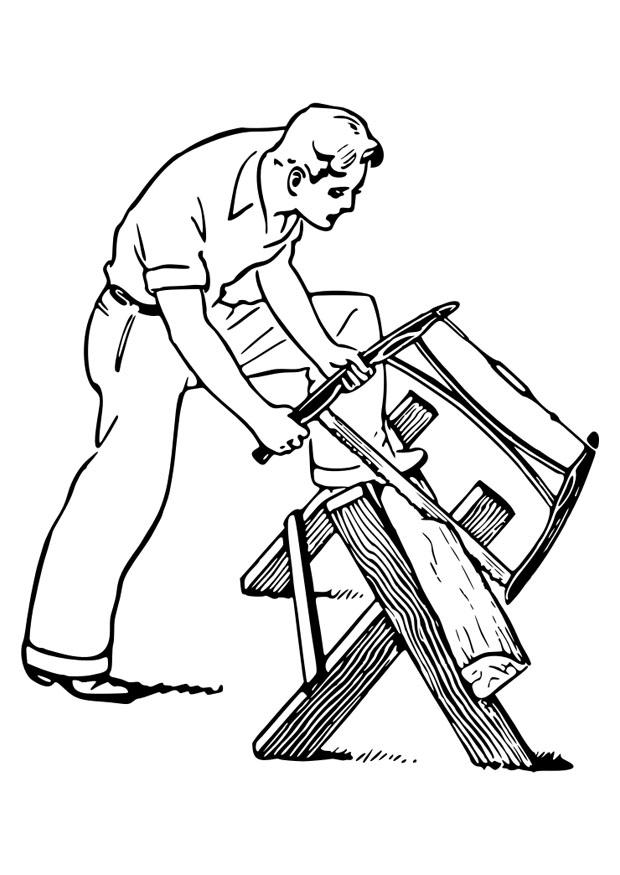 620x875 Coloring Page To Saw Wood